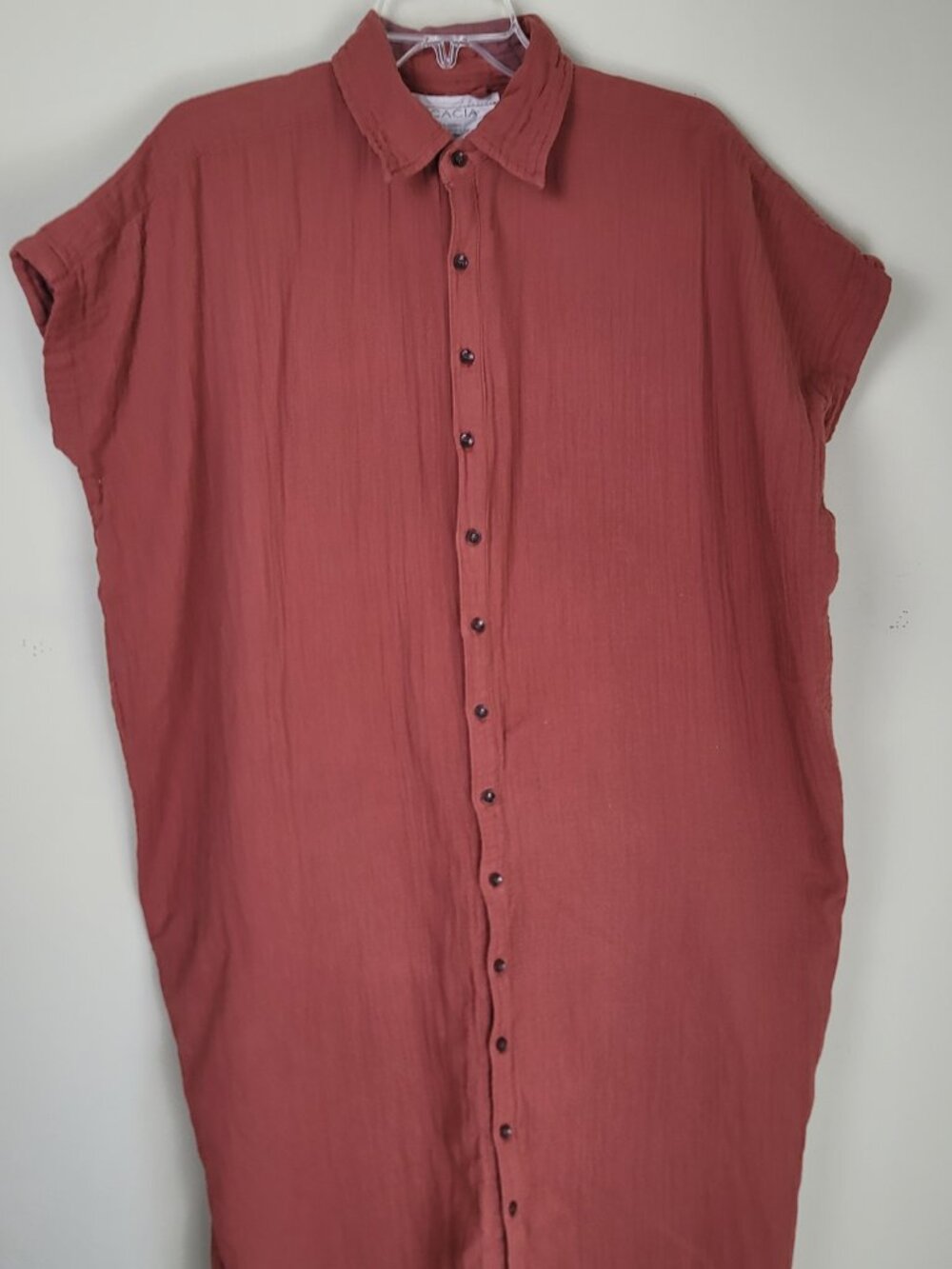 Acacia Swimwear Koda Cotton Gauze Maxi Cover Up Dress Petite Minimalist Earthy - Picture 10 of 12